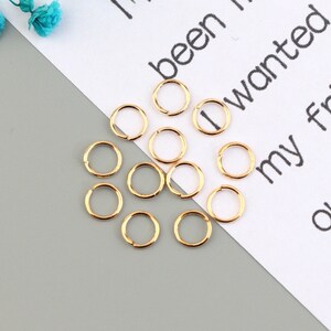 100PCS 0.7mm * 6mm gold-plated jump ring, gold-plated open jump ring, used for jewelry processing and jewelry accessories SE0099