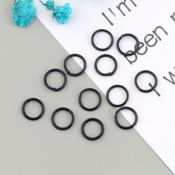 100PCS 0.7mm * 6mm black electroplating jump ring, black open jump ring, used for jewelry processing and jewelry accessories SE0064