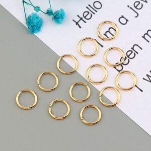 30PCS 1.2mm * 8mm gold-plated jump ring, gold-plated open jump ring, used for jewelry processing and jewelry accessories SE0054