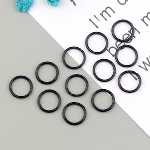 50 Uds. Anillo de salto de galvanoplastia negro de 0,9mm x 8mm, anillo de salto abierto negro, utilizado para procesamiento de joyas y accesorios de joyería SE0062