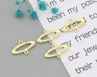 Gold plated oval alloy earring connector-Earring charms-earring connector-earring pendant-earring findings-Earrings stud parts supply SE0358