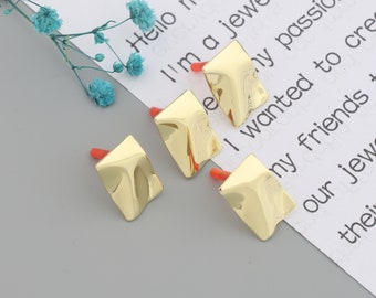 16K Gold Alloy earring posts-Earring charms-earring connector-earring pendant-earring findings-Earrings stud findings parts supply SE0151