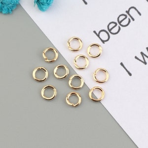 100PCS 0.8mm * 4mm gold-plated jump ring, gold-plated open jump ring, used for jewelry processing and jewelry accessories SE0085