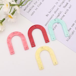 Colorful u shaped acetate acrylic connector-geometric acrylic piece for diy jewelry making-earrings craft supplies-colorful accessory SE0583