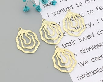 Gold plated irregular alloy pendant-Earring charms-earring connector-earring pendant-earring findings-Earrings stud parts supply SE0347