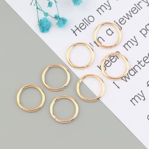 20PCS 1.5mm * 14mm gold-plated jump ring, gold-plated open jump ring, used for jewelry processing and jewelry accessories SE0039