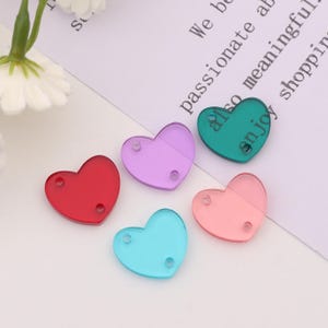 Colorful heart acrylic connector with 2 holes-diy jewelry making supply-heart-shaped pendant for earrings-craft accessory for jewelry SE0579