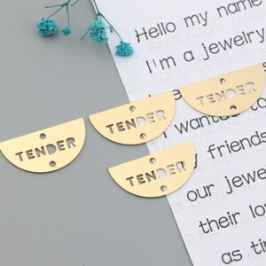 Half round brass earring connector,Brass earrings,Earring findings,Earring connector,Earring charms,Earring pendant Earring parts SE0438