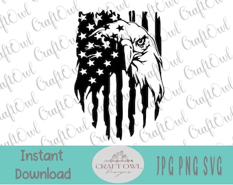 American Flag, Eagle, SVG Template, Digital Download, Sublimation Image, Printable, Svg, Png, DTG,