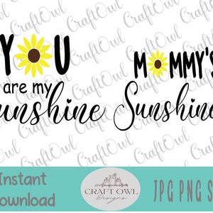 Eres mi sol, mi único sol, diversión de verano, mamá y yo, linda cita, niños, bebé, archivo de corte Cricut, silueta Svg, sublimación png