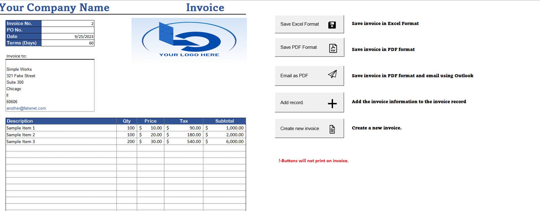 Customizable Invoice Maker, Archiver, Customer Record, and Invoice ...