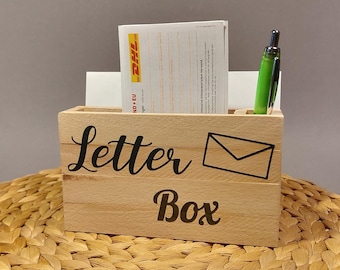 Organisateur pour lettres courrier bois