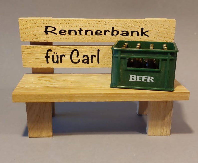 Rentnerbank Deko Abschiedsgeschenk Holz Bild 1