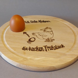 Frühstücksbrett Holzbrett Huhn Ei
