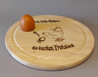 Breakfast board wooden board chicken egg