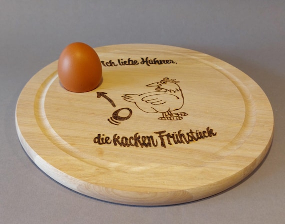Frühstücksbrett Holzbrett Huhn Ei
