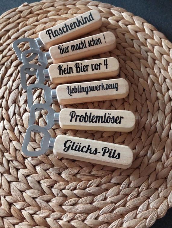 Bieröffner Flaschenöffner Holz mit Spruch