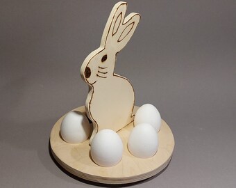 Egg Holder Egg Plate Easter Rabbit Decoration Wood S-L Eggs