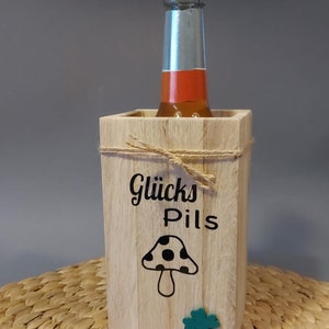 Flaschenhalter Bier Wasser Deko Holz