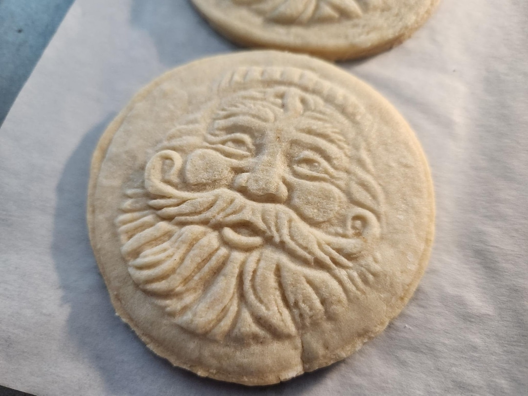 Christmas Cookie Stamp, Large 3 Stamp, 3D Santa, Embossed Cookie