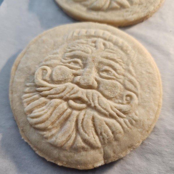 Christmas Cookie Stamp, Large 3" Stamp, 3D Santa, Embossed Cookie, Fondant Stamp, Holiday Cookies Custom Cookie Stamps