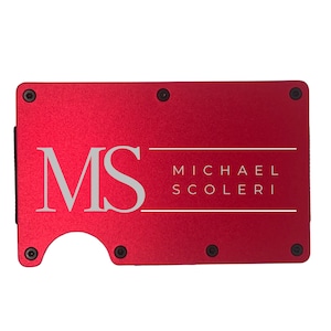 Cartera delgada personalizada para hombres, mujeres, grabada a medida con 12 plantillas de monogramas, ideal para bodas, graduaciones, jubilaciones, promociones