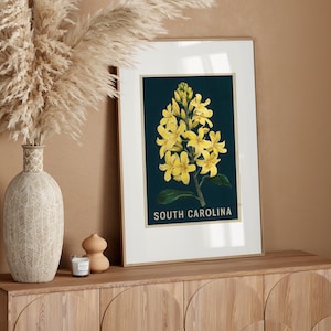 South Carolina Yellow Jessamine Print, South Carolina State Flower Print, South Carolina Floral Art, South Carolina Print, South Carolina