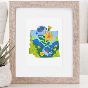 Arizona Floral blau Pfingstrose Wand Kunst Druck Arizona State Blume Sofortiger digitaler Download Arizona Wohnheim Dekor Haus Kunst Wohnzimmer Arizona Kunst