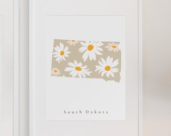 South Dakota State Print, South Dakota State, South Dakota Print, South Dakota Art, South Dakota Decor, South Dakota Dorm, South Dakota