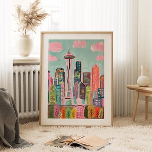 Seattle Skyline Wall Art, Seattle Art Print, Seattle Washington State Print, Seattle Print, Seattle Home Decor, Seattle Living, Seattle Dorm