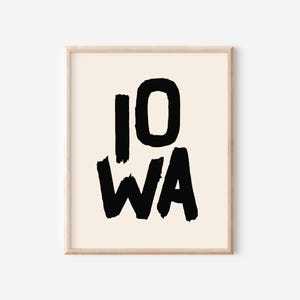 Iowa Art Print, Iowa State Art, Iowa State Print, Iowa Wall Art, Iowa Download, Iowa Boho Print, Iowa Boho Art, Iowa Dorm Art, Iowa Decor