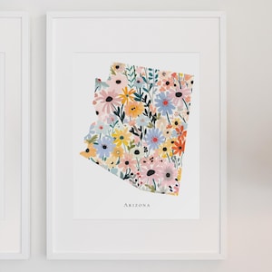 Arizona State Floral Wand Kunst Home Dekor Arizona Blumendruck Kinderzimmer Wandkunst Arizona State Wohnheim Dekor Zustand Blumendruck Arizona Art