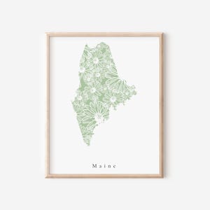 Maine Sage Floral Print, Maine Print, Maine Art Print, Maine Office Art Print, Maine Office Art, Maine Dorm Art, Maine Dorm Decor, Maine Art