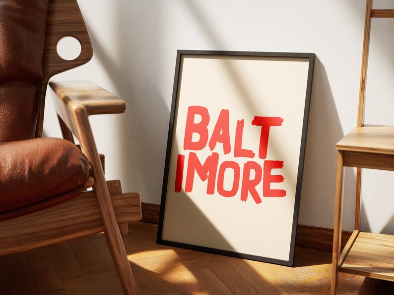 Baltimore City Print, Baltimore Art Print, Baltimore Printable ...