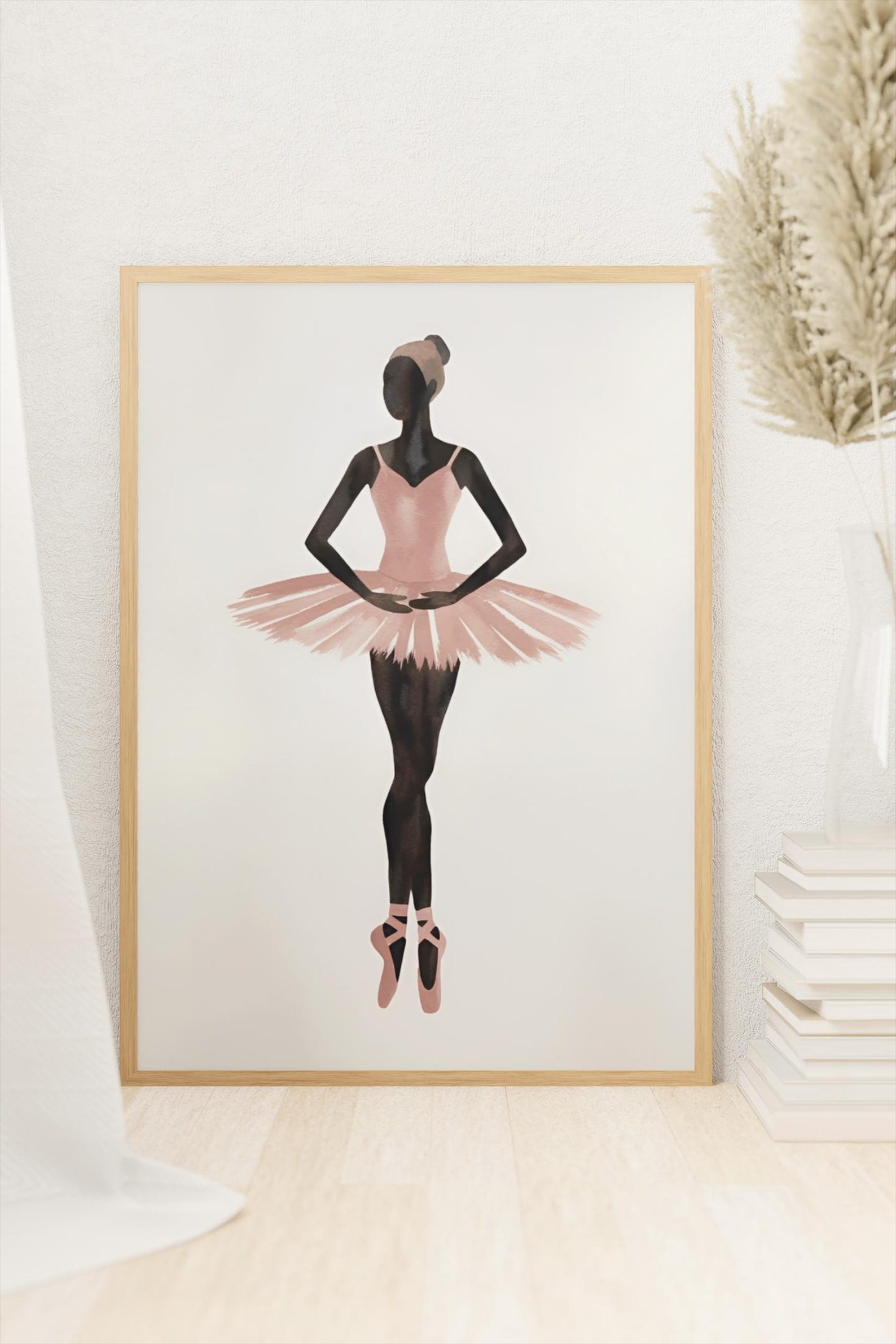 Black Ballerina Wall Art, Black Ballerina Print, Black Ballet Wall Art ...