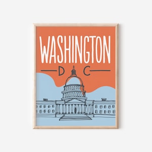 Washington DC Wall Art Bold Bright Colorful Wall Art Instant Download Print Living Room Decor Washington DC Print DC Dorm Decor dc Print