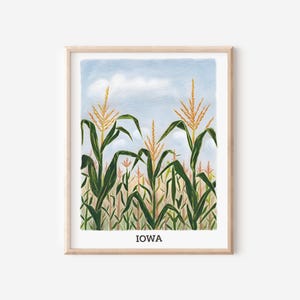 Iowa Fields Print, Iowa Wall Art, Iowa Art Print, Iowa State Art, Iowa Field Print, State Wall Art, State Art Print, Iowa Stamp, Iowa Decor