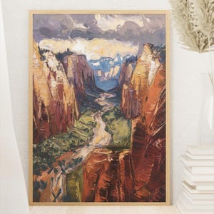 Zion National Park Poster Print Instant Digital Download Utah State Wall Art Print Oil Painting Home Decor Utah Zion National Park Print