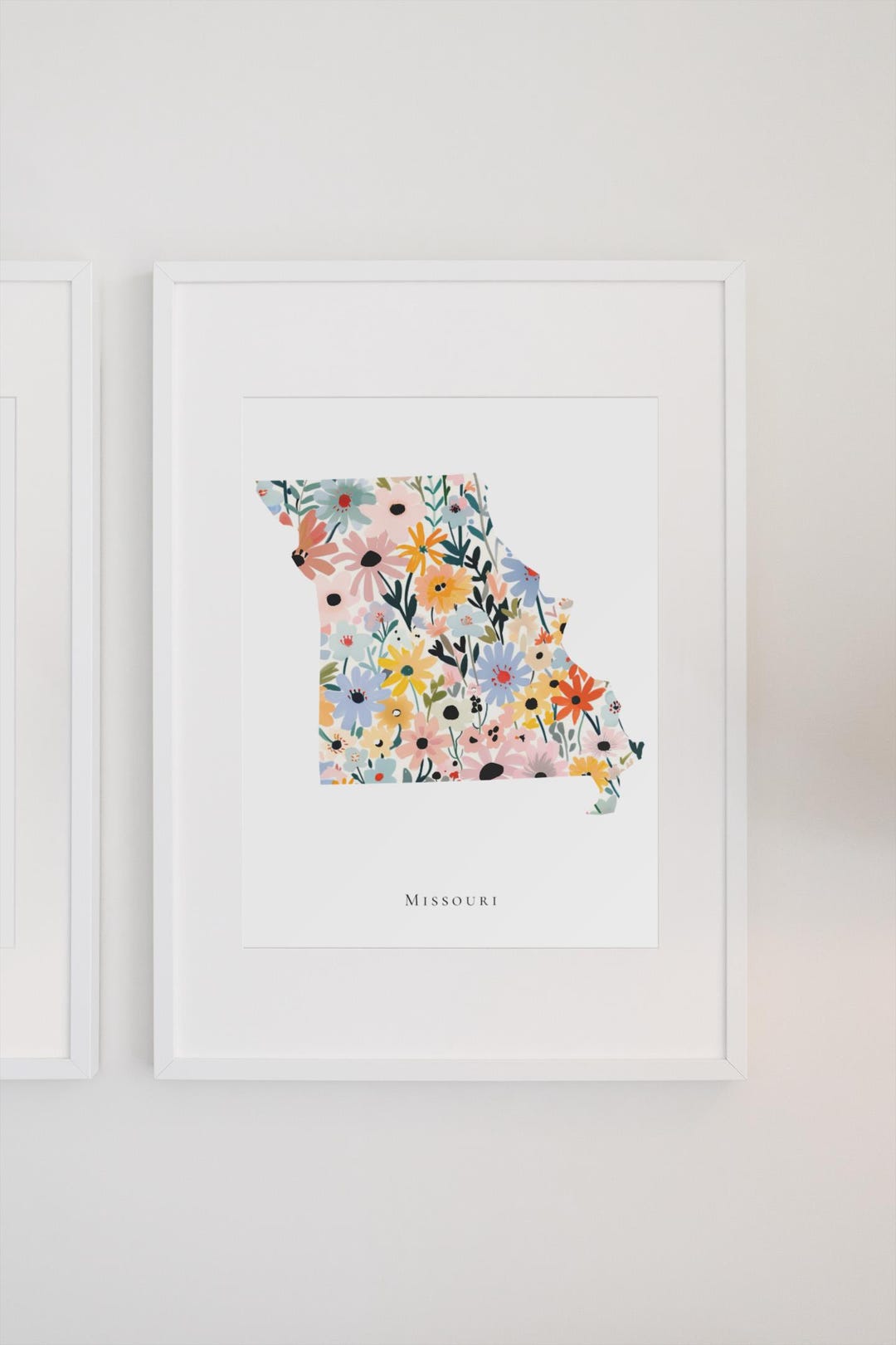 Missouri State Wall Art Print Missouri Floral Home Decor Instant ...
