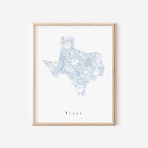 Texas Blue Floral Print, Texas Floral Print, Texas State Floral, Texas Print, Texas Art Print, Texas Wall Art, Texas Gift, Texas Dorm Decor