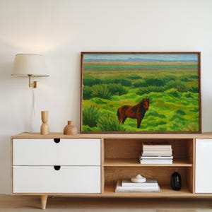 Horse Landscape Wall Art Print Instant Download Printable Landscape Living Room Art Decor Horizontal Wall Art Printable Horse Decor Field
