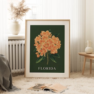 Florida Orange Blossom Print, Florida Print, Florida Art Print, State Print, Florida Orange Blossom, Florida Wall Art, Florida Printable