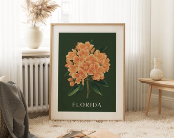Florida Orange Blossom Print, Florida Print, Florida Art Print, State Print, Florida Orange Blossom, Florida Wall Art, Florida Printable