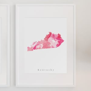 Kentucky Pink Print, Kentucky Pink Art, Kentucky Art, Kentucky Dorm Art, Kentucky Office Art, Kentucky Decor, Kentucky Living, Kentucky