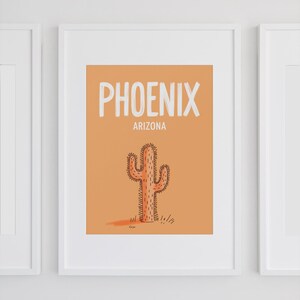 Phoenix Arizona Orange Sunset Modern Minimalist Wall Art Poster Arizona State Poster Dorm Art Decor Living Room Arizona Phoenix Poster