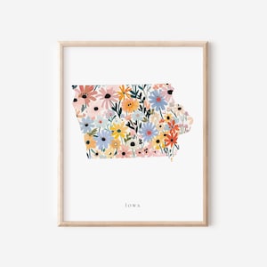 Iowa Wall Art Print State Floral Home Decor Instant Download Print Iowa Dorm Art Print Nursery Iowa State Flower Decor Iowa Office Art