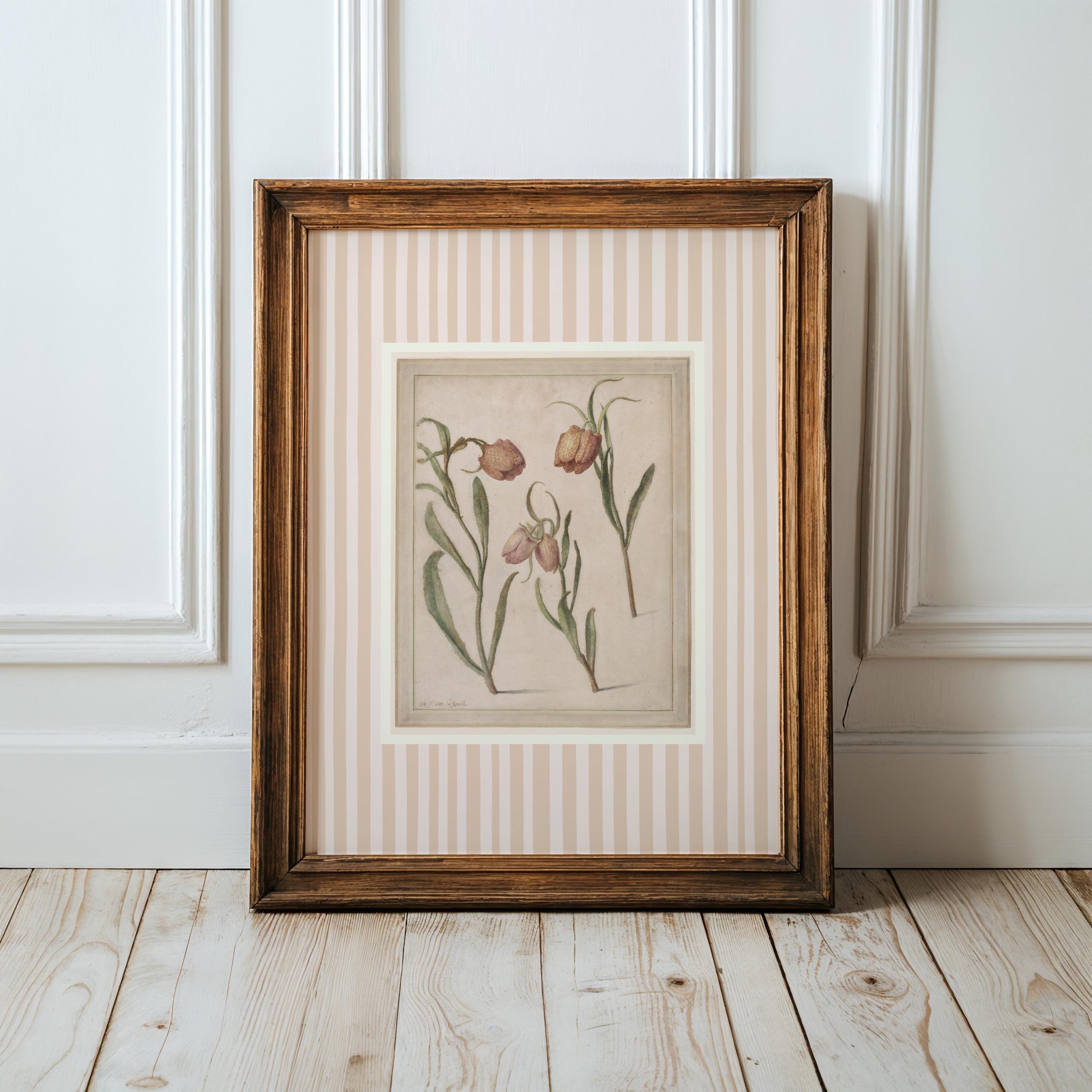 Vintage Floral Art Print Instant Download Neutral Vintage Style Decor ...