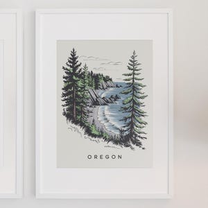 Oregon State Forest Wall Art Print Coastal Oregon State Art Home Decor Oregon Instant Download Printable Oregon Dorm Art Decor State Oregon