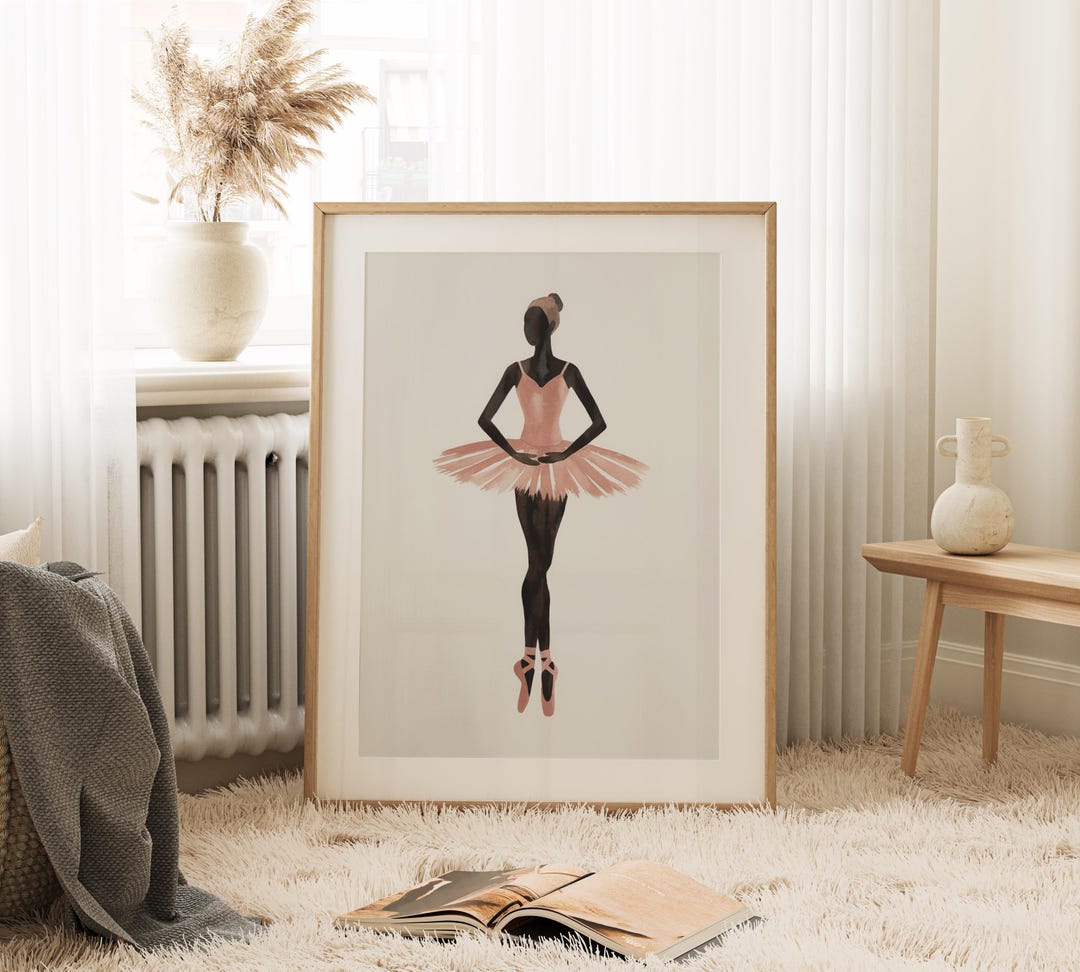 Black Ballerina Wall Art, Black Ballerina Print, Black Ballet Wall Art ...