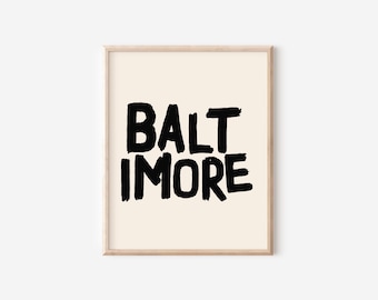 Impression d'art de Baltimore, impression de Baltimore Maryland, impression de Baltimore, art de Baltimore, art de la ville de Baltimore, ville de Baltimore, cadeau de Baltimore, Baltimore
